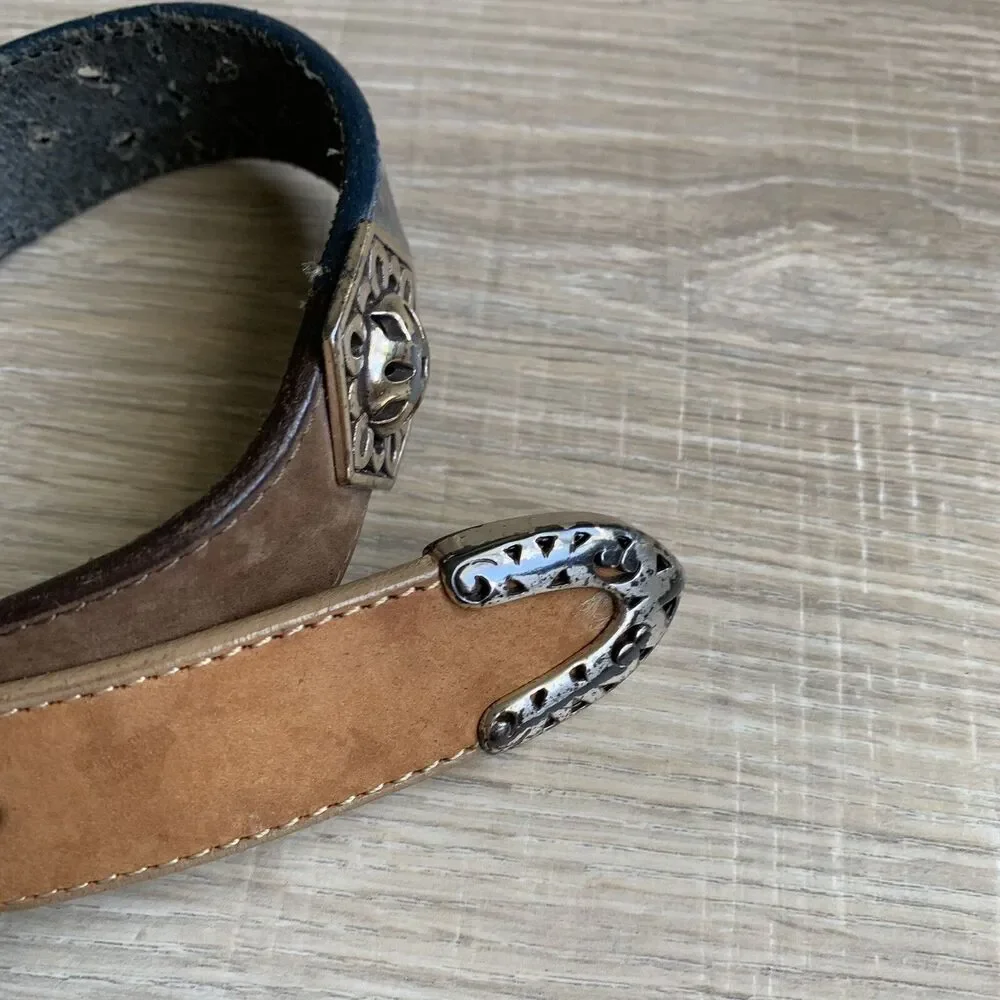 Brighton Womens Multi Color Leather Belt ML 30 39400 Perforated 28.5 - 31.5